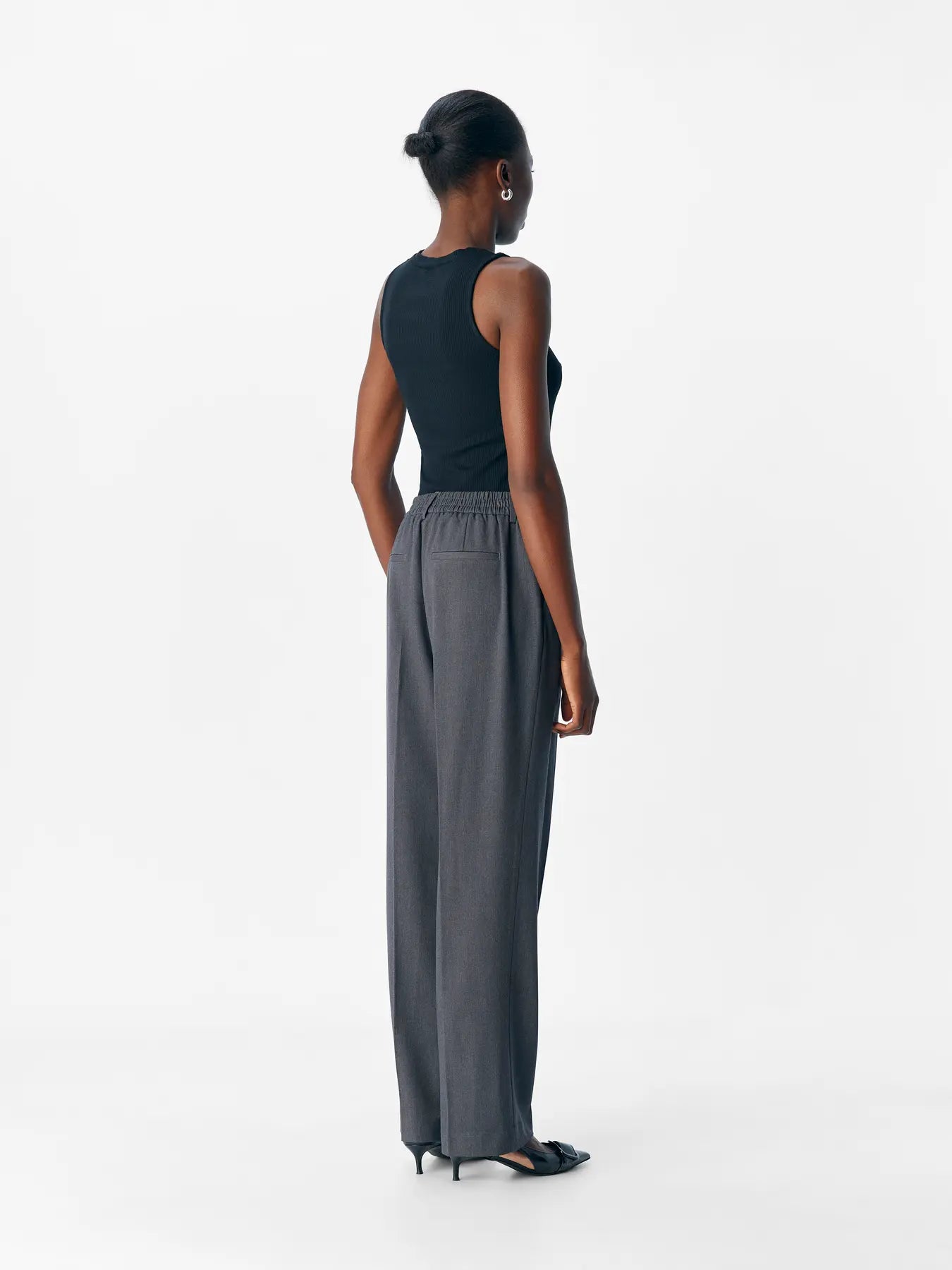 Lisa Straight Pant - Medium Grey Melange