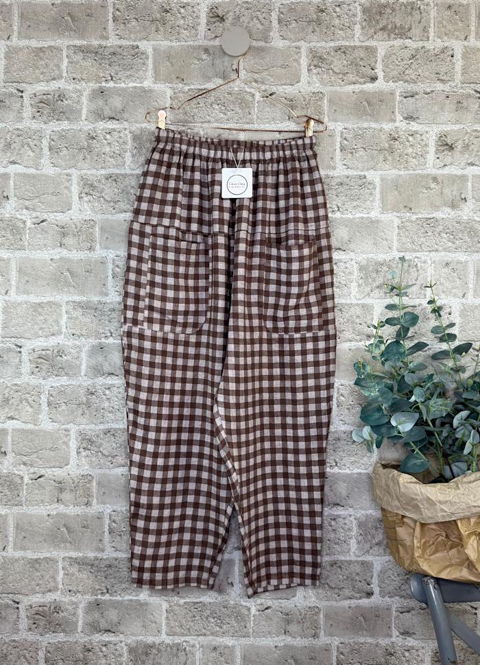 Eisa Linen Pants - Ebano