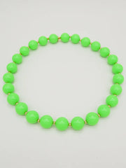 Färgat & Guld Runt Pärlhalsband - Grön