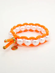 Färgad Elastic & Shell Pearls SMALL - Orange
