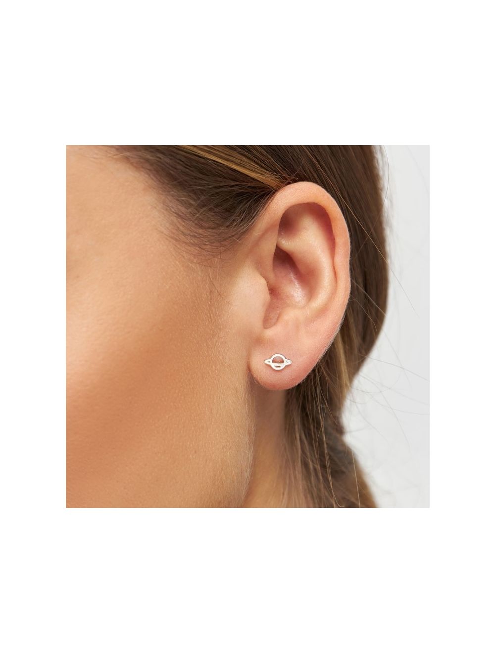 saturn örhänge silver