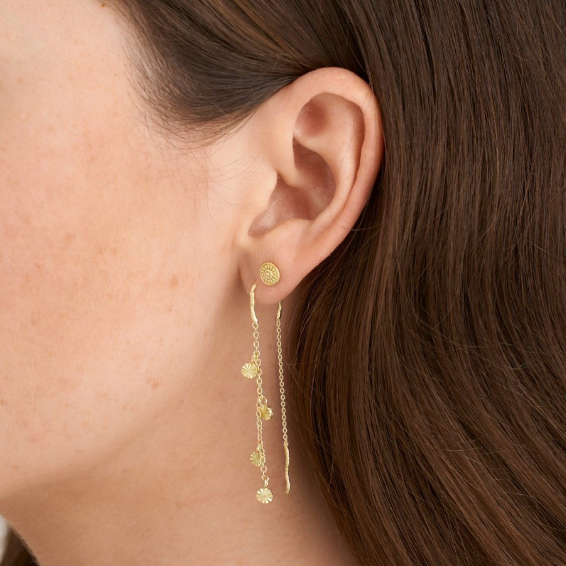 Earring w. Pendants - 24K Guldbelagt